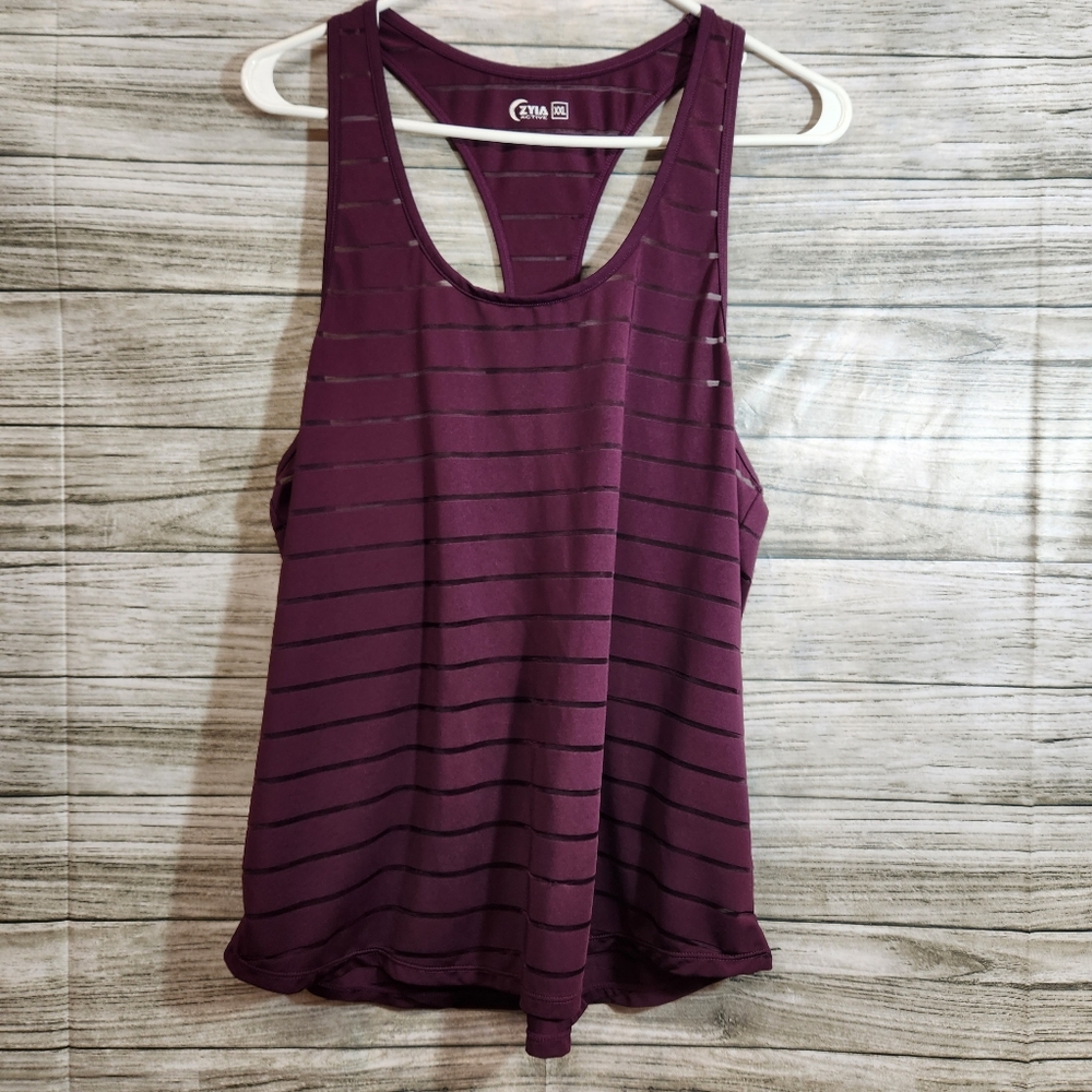 Zyia active sheer stripe racerback tank size XXL